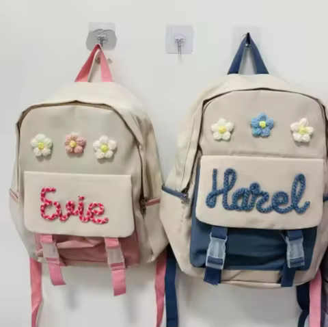 Handmade Toddler Backpacks, Children's Name Backpacks, Student Corduroy Backpacks, Diaper Dags, Idea