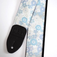 京都金襴　白色菊花 帆布吉他背帶