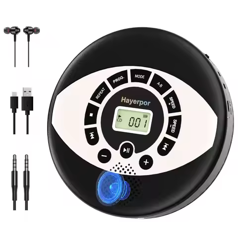 Discman rechargeable cd walkman with speaker portable cd player with USB,anti-skip protection,earbud