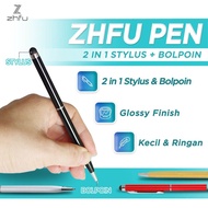 Zhfu Pen 2 in 1 Stylus Ballpoint Touch Screen Android Ios