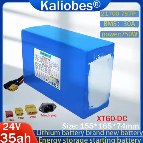 24V 35ah 21700 7S7P Li-ion Battery Pack 750W Power Tool Battery Outdoor Backup Battery with 30A BMS 