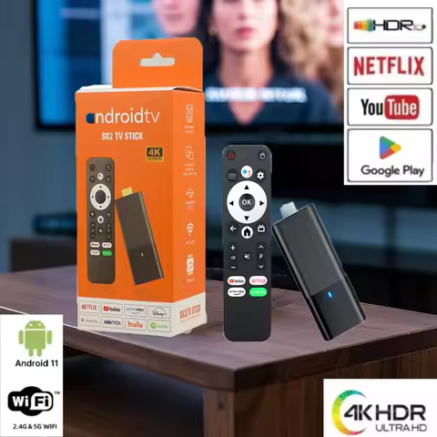 Android S01 Tv Stick 4k Dual Wifi Tv Box Usb Dongle Android 11/13 H313 Smart TV Box 2GB 16GB Wifi6 B