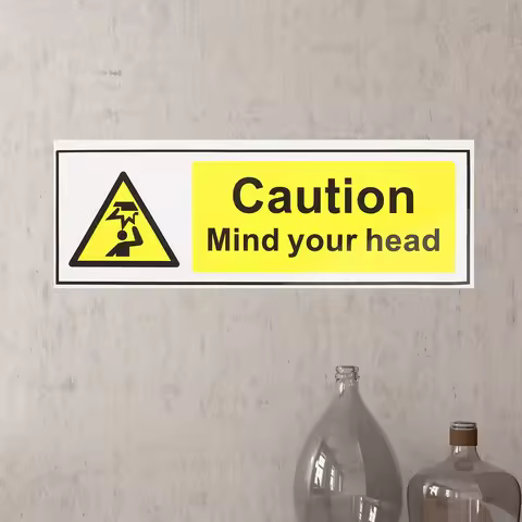 Ceiling Signage Waterproof Stickers Labels Pvc Canvassers Low Overhead Clearance Warning