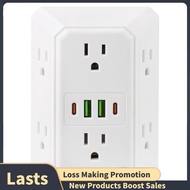 Wall Charger Outlet Extender Surge Protector 6 Outlet Splitter US Plug