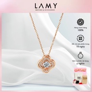 Dây chuyền mạ vàng ý LAMY Clover Natural South Africa Diamond Silver Necklace DN002