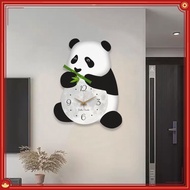 [Panda Bear] Cartoon Clock Wall Clock Panda Flower Wall Hanging Wall Clock Creative Clock Living Room Fashion Wall Clock Household Wall Hanging Wall Clock Silent Wall Clock