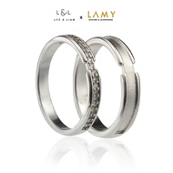 Nhẫn cặp đôi Lyz and Liam True Crystal Link Silver Ring LL8013 & LL8012