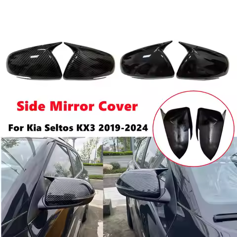 For Kia Seltos KX3 2019 2020 2021 2022 2023 2024 Car Rearview OX Horn Side Mirror Cover Wing Cap Ext