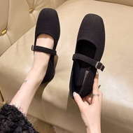 Lovely soft square heel doll shoes with square buckle for women - Code G44