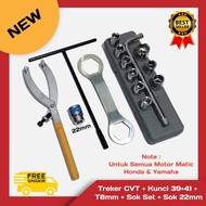 CVT Tracker + 39x41 Key + T8mm + 1 Set Socket + 22mm Socket for all Automatic Motorcycles