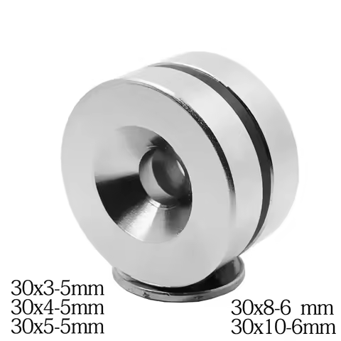 30x10-6 Powerful Round Magnet 30x10 Hole 6 mm For Home Refrigerator,Office,DIYY30x3-5mm 30x4-5 30*5-