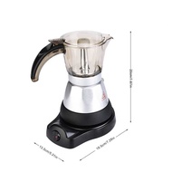150300ml 3-6 cawan 480W elektrik Moka periuk dapur dapur boleh tanggal pembuat Espresso pembuat kopi kapasiti besar