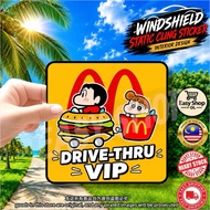 DRIVE THRU VIP Windshield Sticker Tampal Lekat Dalam Cermin Car Sticker Interior Design Decorations 