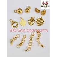 916 Gold Sparepipes Bell Extension Love Ear Stud S hook / Loceng Daun Kipas Penutup Subang Cangkuk S