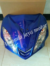 tameng body depan Jupiter MX lama biru plus lampu sein/tameng Jupiter MX 135 old warna biru+lampu se