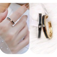 HITAM Titanium Gold/Silver Black List Ring CC777/CC778