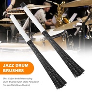 2Pcs Cajon Brush Telescoping Drum Brushes Nylon Sticks Percussion for Jazz Stick Drum Musical