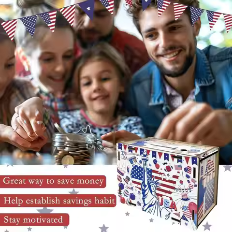 Wooden Money Box For Cash 10000 Wooden Cash Vault 10000 Dollar Challenge Money Bank Reusable Money B