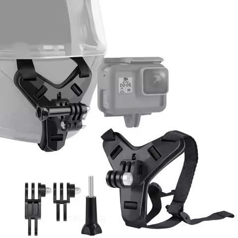 Motorcycle Helmet Chin Strap Mount for GoPro Hero 13 12 11 10 9 8 DJI Osmo Insta360 SJCAM SJ4000 AKA