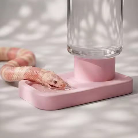 Reptile Automatic Water Dispenser Water Feeder Drinking Bowl for Leopard Gecko Crested Lizard Snake 