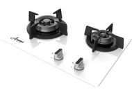 歐之寶 - AT-1500-TP/W 53厘米 嵌入式玻璃面雙頭煤氣爐 (白色)
