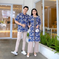 Premium !! Benang Raja Batik Couple Pria Wanita Motif Teratai