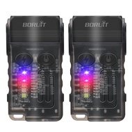 BORUiT V20 พวงกุญแจไฟฉาย LED 180 ° การหมุน UV Magnetic Beep คลิป USB-C ชาร์จ Camping ตกปลาไฟฉายนาฬิก