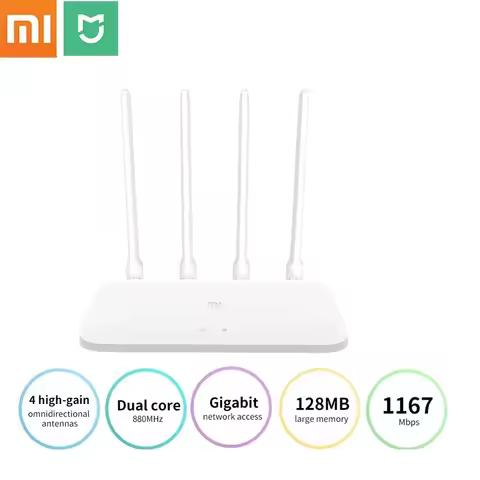 Xiaomi router 4a gigabit edition 1000m 5ghz 2,4 ghz wifi rom 16mb ddr3 64mb 128mb high gain 4 antenn