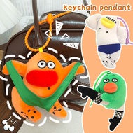 Funny Cartoon Madman Plush Keychain - Cute Creative Backpack Pendant - Novelty Soft Stuffed Doll Key