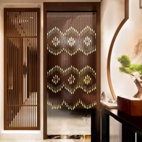 35.5*69inch Boho-Bohemian Natural Wooden Door Beaded Curtain Doorway Beads Bamboo-Like Window Front 