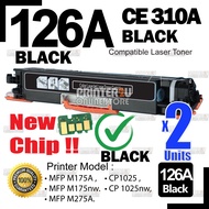 2x CE310A Black Compatible to H* 126A laserjet pro CP1025 CP1025nw 100 color MFP M175a M175nw M275nw