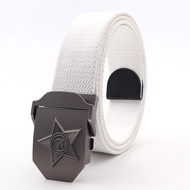 Canvas Outdoor Tactical Belt Unisex Star Jeans Luxury Fashion High Automatic Quality Metal Mens Accessories Buckle