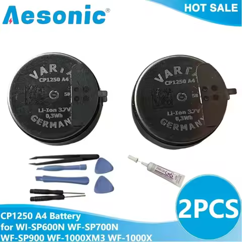2PCS CP1250 A4 80mAh for VARTA CP1254 Battery 3.7V for SONY WI-SP600N WF-SP700N WF-SP900 WF-1000XM3 