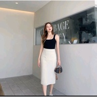 75 Span skirt 7/9 elastic waist / Span skirt scuba skirt stretch