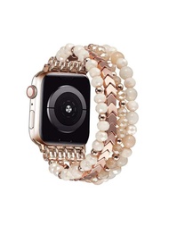 1入組女士玫瑰金色四排珠子箭頭手鍊智能手錶帶，適用於Apple Watch帶/手錶帶/手錶帶/手錶帶/手錶帶/手錶帶Ultra/Se/8/7/6/5/4/3/2/1，相容於38/40/41/42/44/45/49毫米