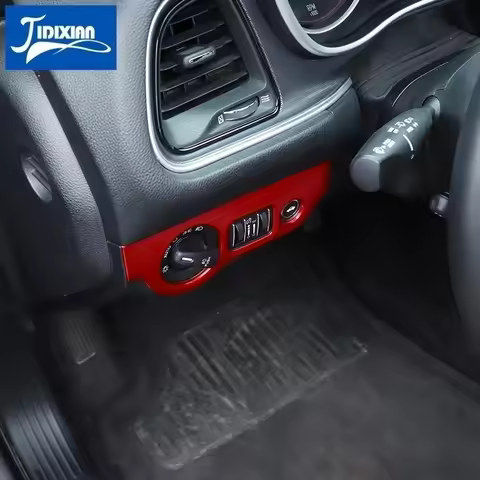 JIDIXIAN fit for Dodge Challenger 2015 Up for Dodge Charger 2010 Up Car Headlight Switch Button Deco