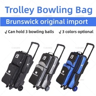 保龄球3球包 Brunswick Trolley Bowling Bag Portable Bowling Bag Can Hold 3 Balls Bowling Supplies