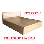Giường ngủ gỗ công nghiệp MDF 1m8 x2m kèm đệm da đầu giường