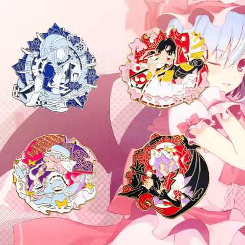 Anime Game Touhou Project Brooche Izayoi Sakuya Saigyouji Yuyuko Remilia Scarlet Pins Badges Cosplay