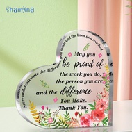 [Shamjina] Thank You Gift Women Acrylic Heart Gift Leaving Job Gift Unique Appreciation Gift for Emp
