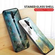 Marble Glass Case OPPO A5 2020 A9 2020 A52020 A92020 A11X OPPOA52020 Softcase Hardcase Casing HP
