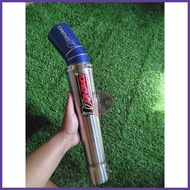 ◨ ◪ STAINLESS OPEN PIPE  AUN DAENG 51 MM TUBE TYPE BLUE TIP UNIVERSAL EXHAUST MUFFLER CANISTER ONLY
