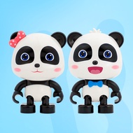 Baby Bus Toy Building Blocks Doll Early Education Enlightenment Gift Box for 3-6 Years Old Children