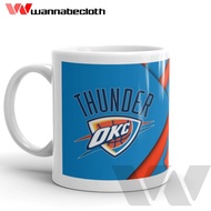 Basketball Mug Glass Mug Oklahoma City Thunder Basket NBA Team Flag