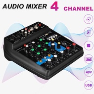 4-channel audio mixer for Home KTV with USB audio card. black Bluetooth New