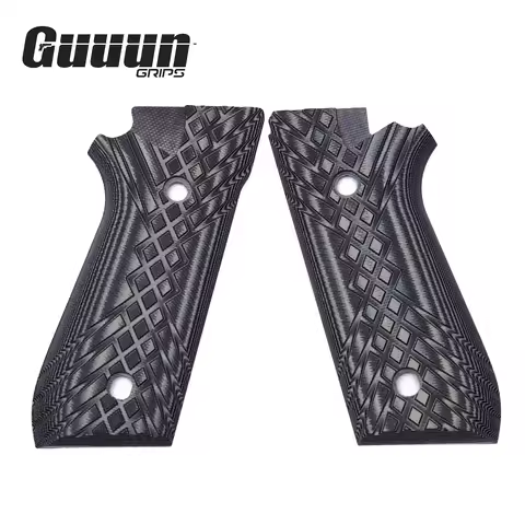 Guuun G10 Grip for Taurus PT92 Grip PT 92/99/100/101 Decocker Crosshatch Texture-6 Color Options