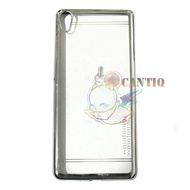List Chrome Soft Case Sony XA / XA Dual Silikon Emas Shining Chrome / Tpu Jelly Ultrathin Ring Gloss