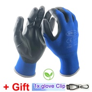 24 Pieces/12 Pairs Safety Protective Work Glove Knitted Nylon Dipped Thin PU Labor Protection Gloves