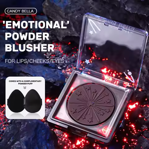 Candy Bella Black Blush & Fuwa Contour Powder - Soft Matte, Face-Focus Brightening, Shading & Blurri