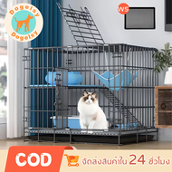 กรงแมว 2 ชั้น กรงแมวพับได้ กรงแมว กรงกระต่าย กรงแมว กรงหมา กรงสัตว์เลี้ยง คอกแมวแบบพับ กรงแมว2ชั้น เ
